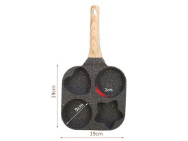 Sarten antiadherente 4 formas con mango simil madera